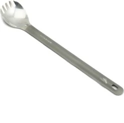 Titanium Long Handle Spork With Polished Bowl